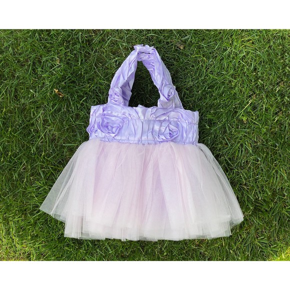 Princess Tote, Mermaid Bag, Bridesmaid Bag, Lavender Bag, Lilac Flower Girl Tote - Picture 2 of 3